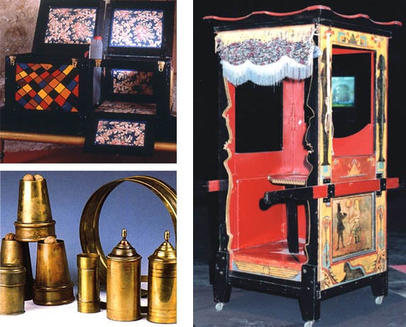 Des exemples de matériels et accessoires de magiciens exposés au musée de la magie